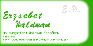 erzsebet waldman business card