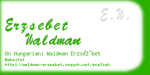 erzsebet waldman business card